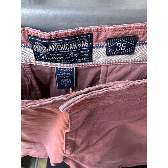 American Rag Cargo Shorts Men's 36‎ Salmon Pink Snap Pockets Camping Hiking - Picture 5 of 6